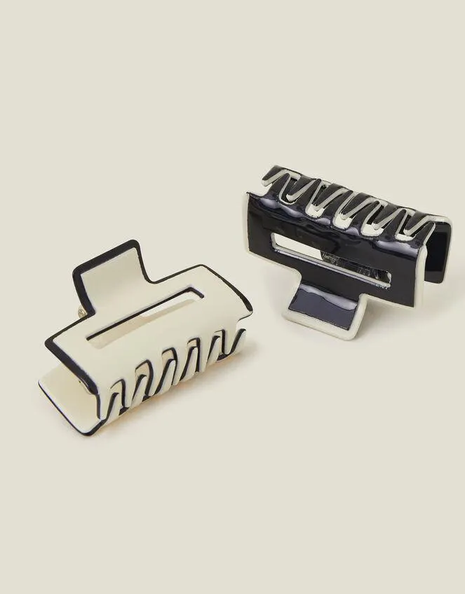 2-Pack Small Monochrome Claw Clips