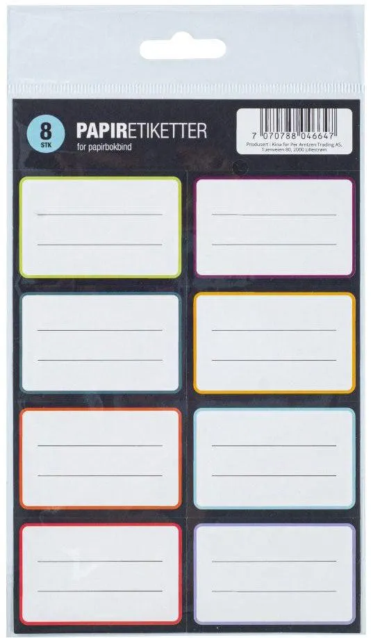 Boketiketter Farget Rammer