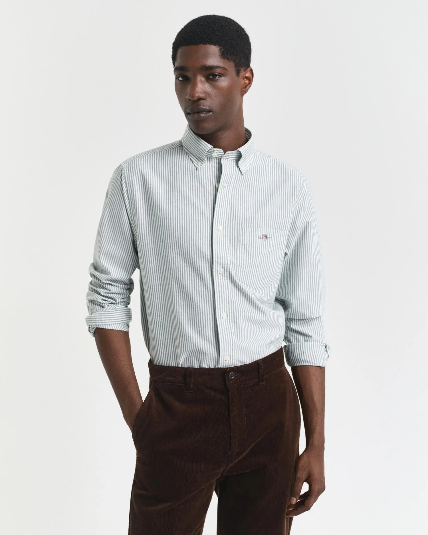 Oxfordskjorte med bankerstriper i regular fit