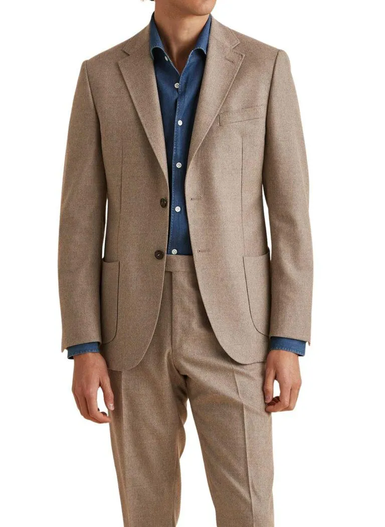 Mike Flannel Suit Jkt – Beige