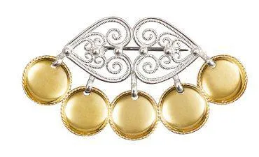 sølje hvit/forgylt m.tråkantløvnt