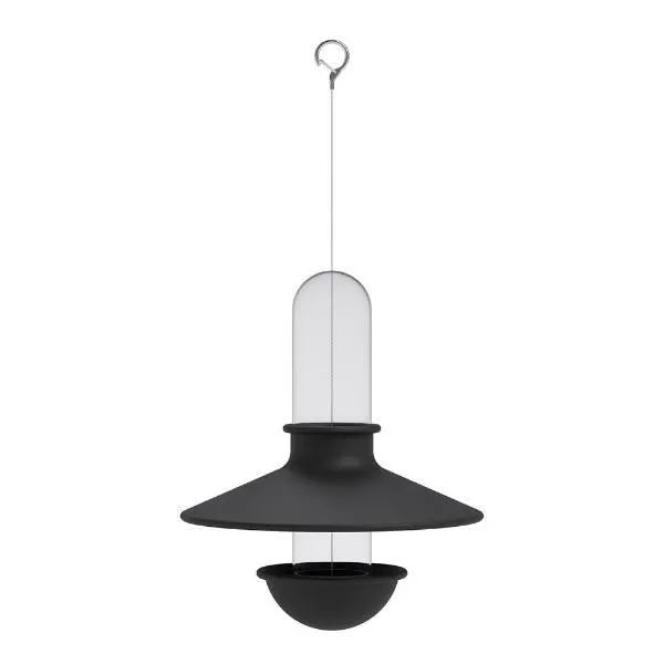 De luxe fugleforautomat svart