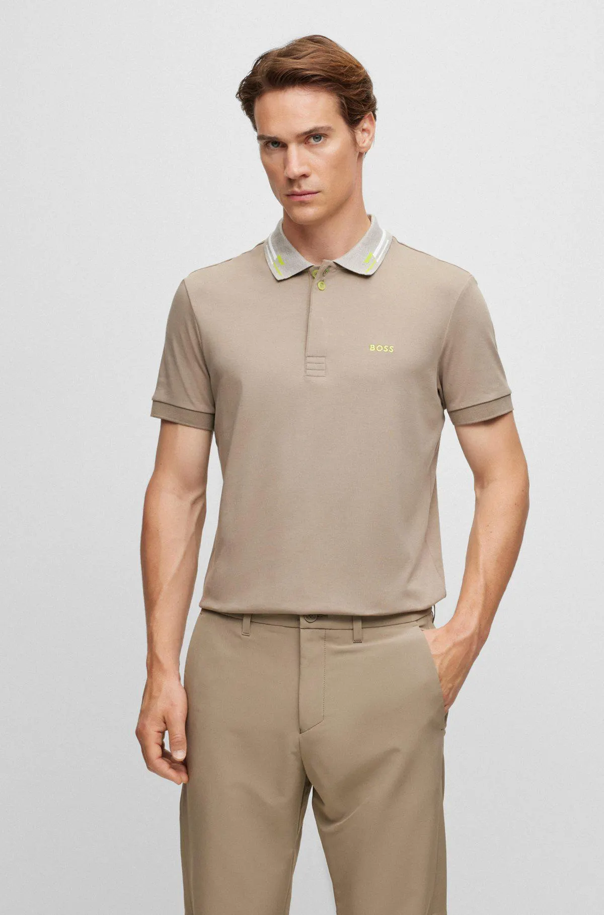 Interlock-cotton polo shirt with embroidered logo