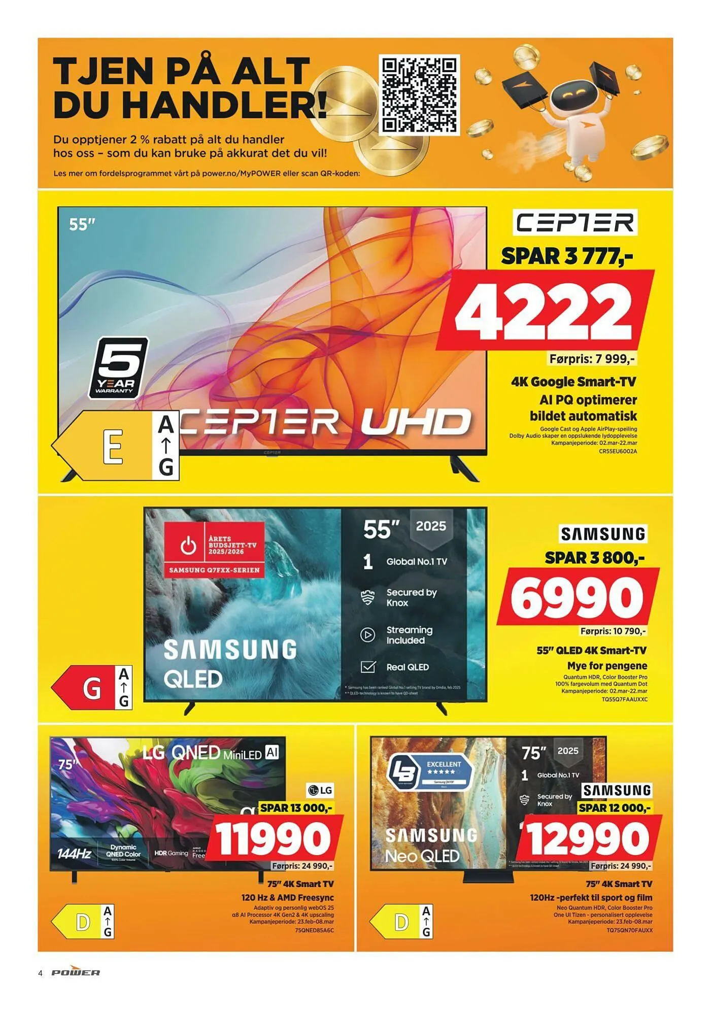 POWER kundeavis fra 2. mars til 8. mars 2026 - kundeavisside 4