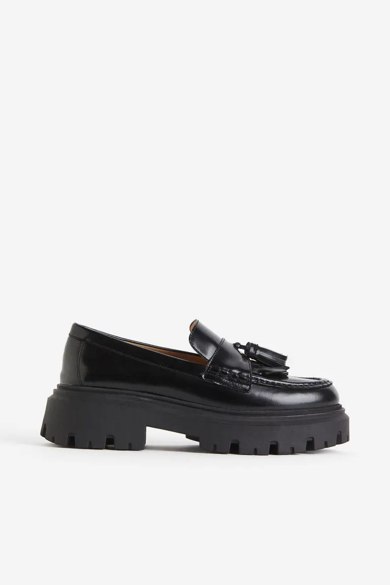 Chunky leather loafers