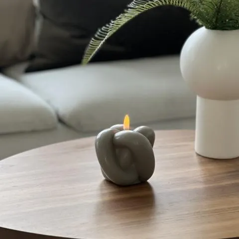 Knutelys LED vokslys Beige