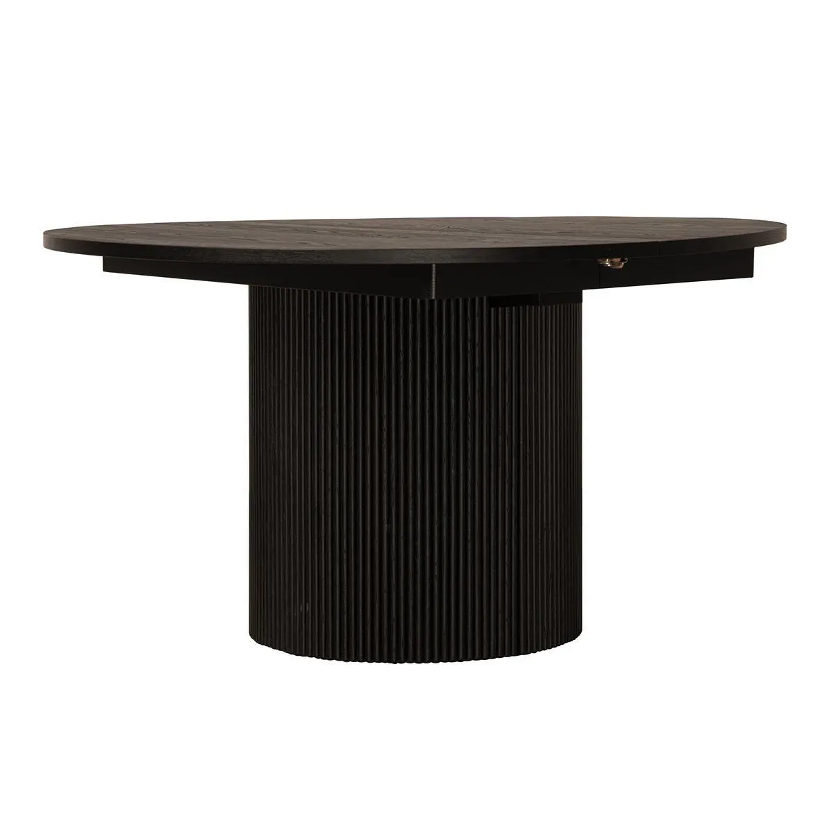 Noor spisebord ø120 (420) med 6 illeggsplater sort