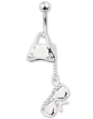 Navlepiercing med Hengende Solbrille og Veske