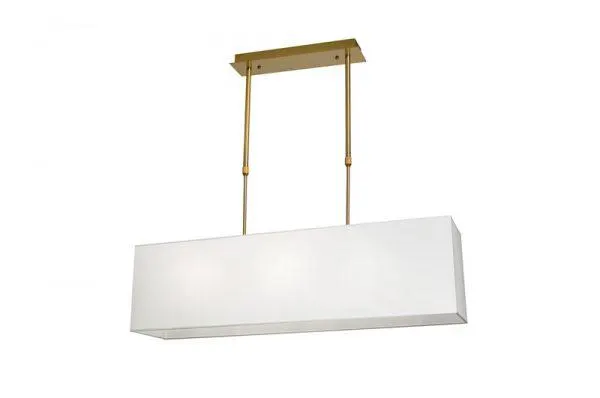 Taklampe Aruba B110cm Firkant gull hvit skjerm