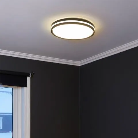 Circle LED plafond Sort 37cm
