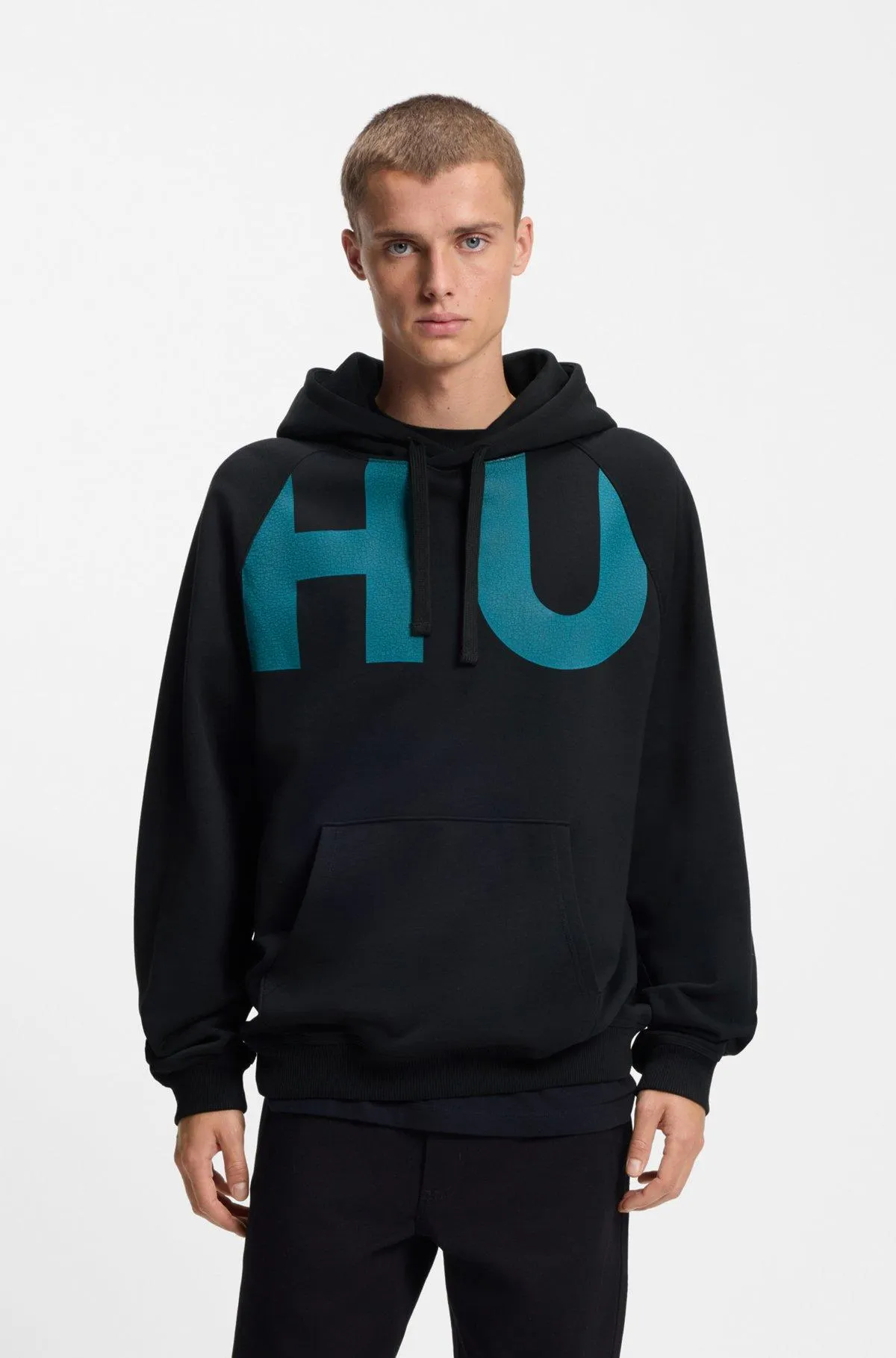 Cotton-terry hoodie with logo print