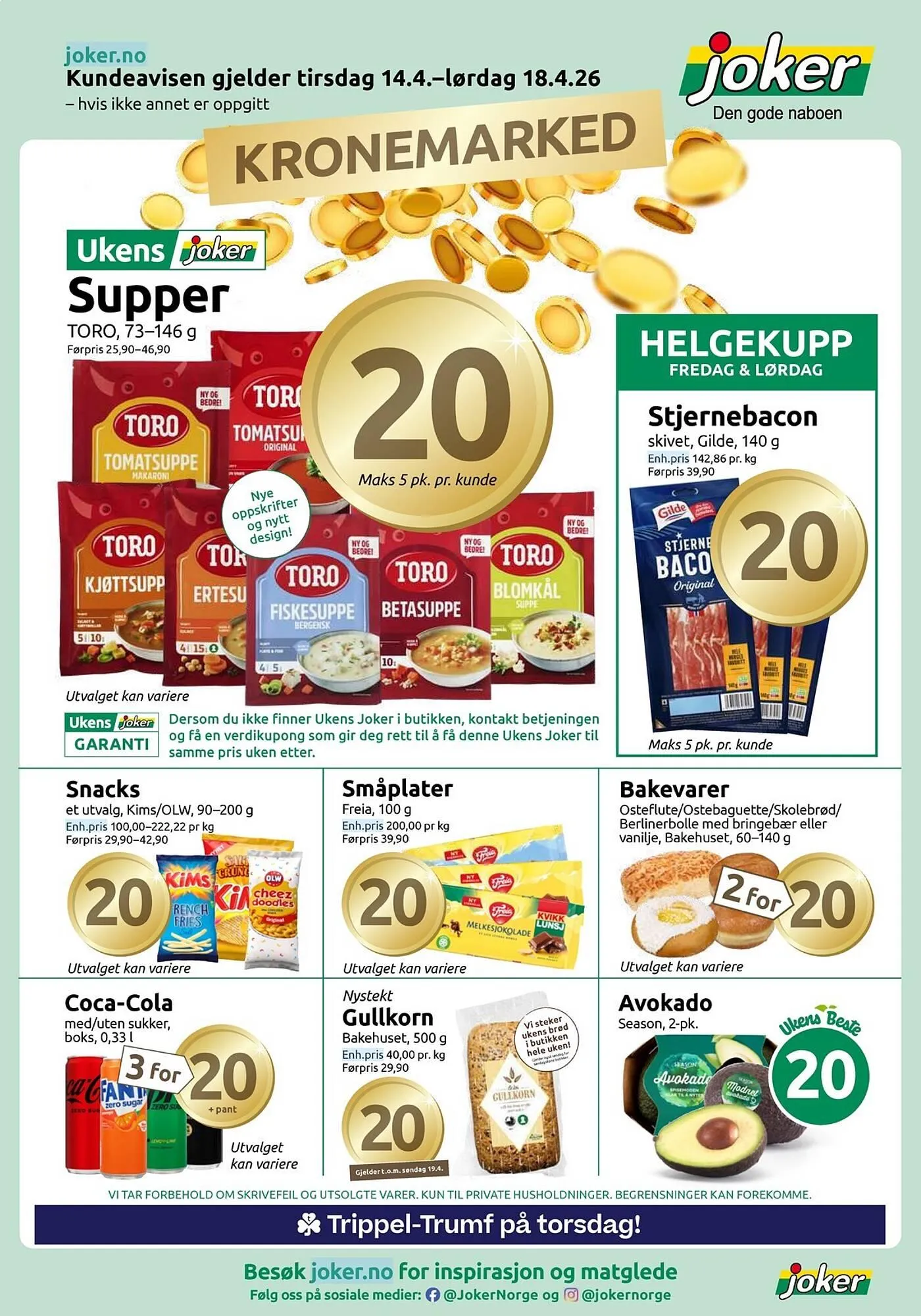 Joker kundeavis fra 14. april til 18. april 2026 - kundeavisside 1