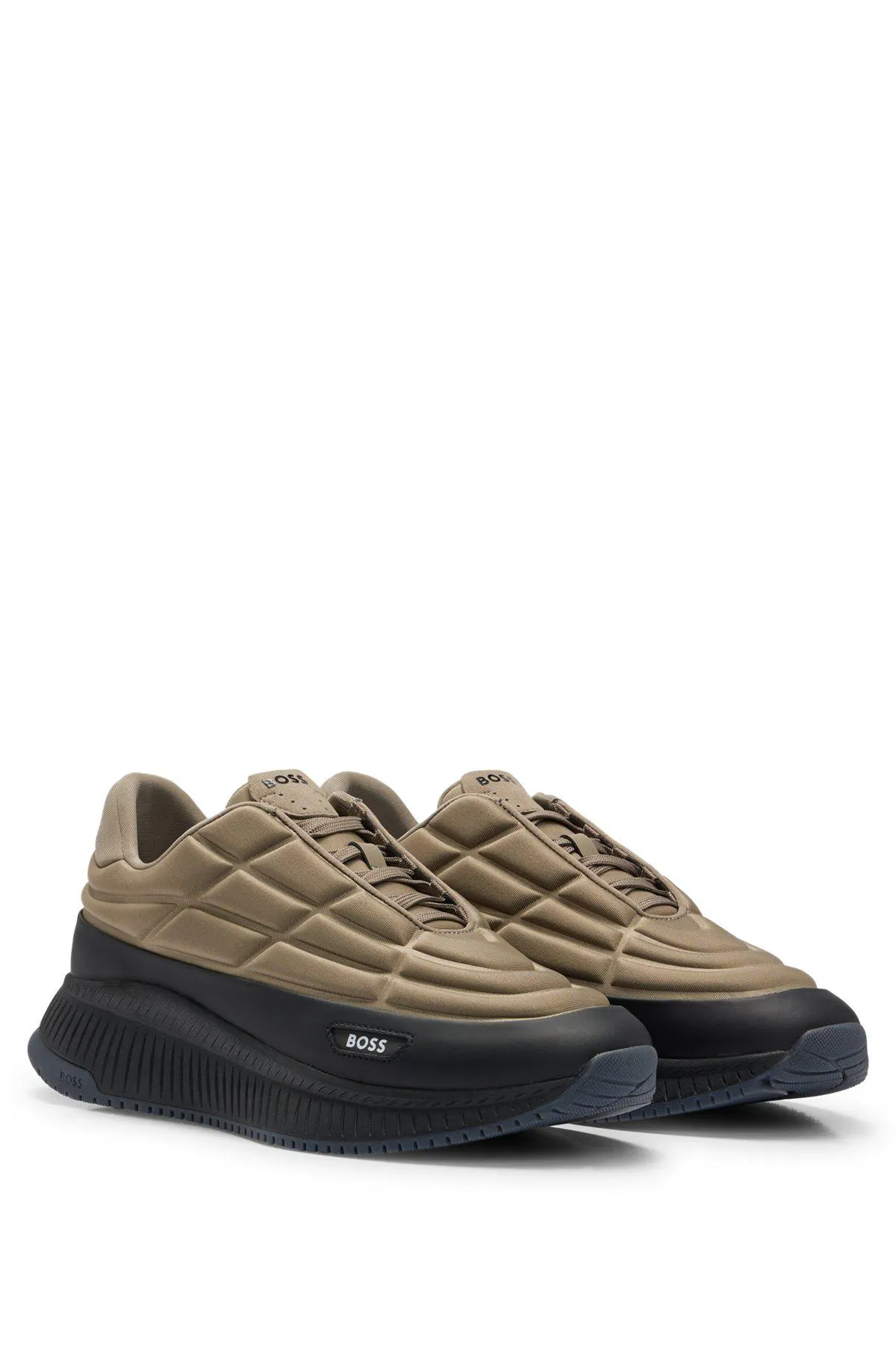 Padded-jersey trainers with branded details