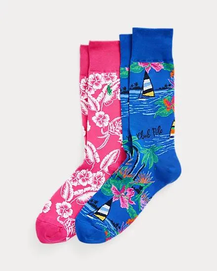 Tropical Trouser Sock Two-Pack