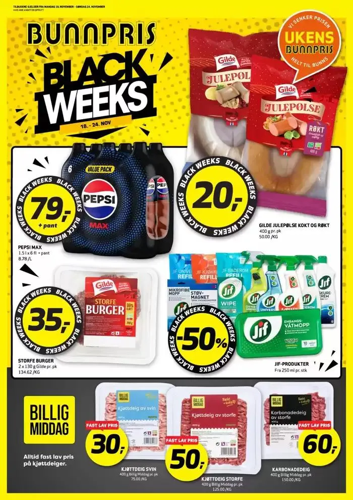 Bunnpris Kundeavis fra 20. november til 4. desember 2024 - kundeavisside 1
