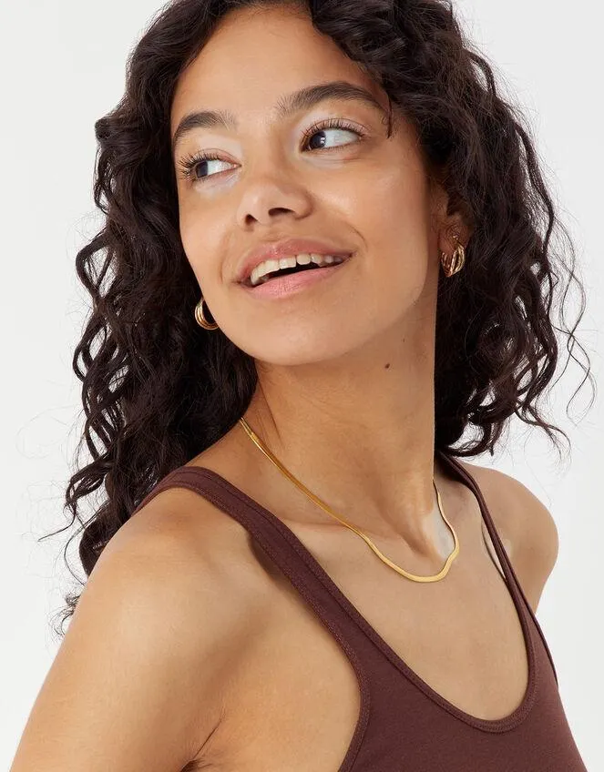 Stainless Steel Snake Chain Necklace Gold