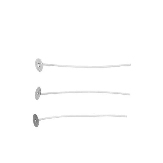 Vokset veke med vekeholder, til lysgelé / gellys, 10-pakning Lengde 9 cm