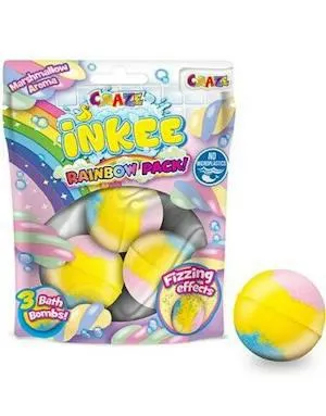 Craze Inkee Rainbow Bath Bomb Pack! - Marshmallow Aroma