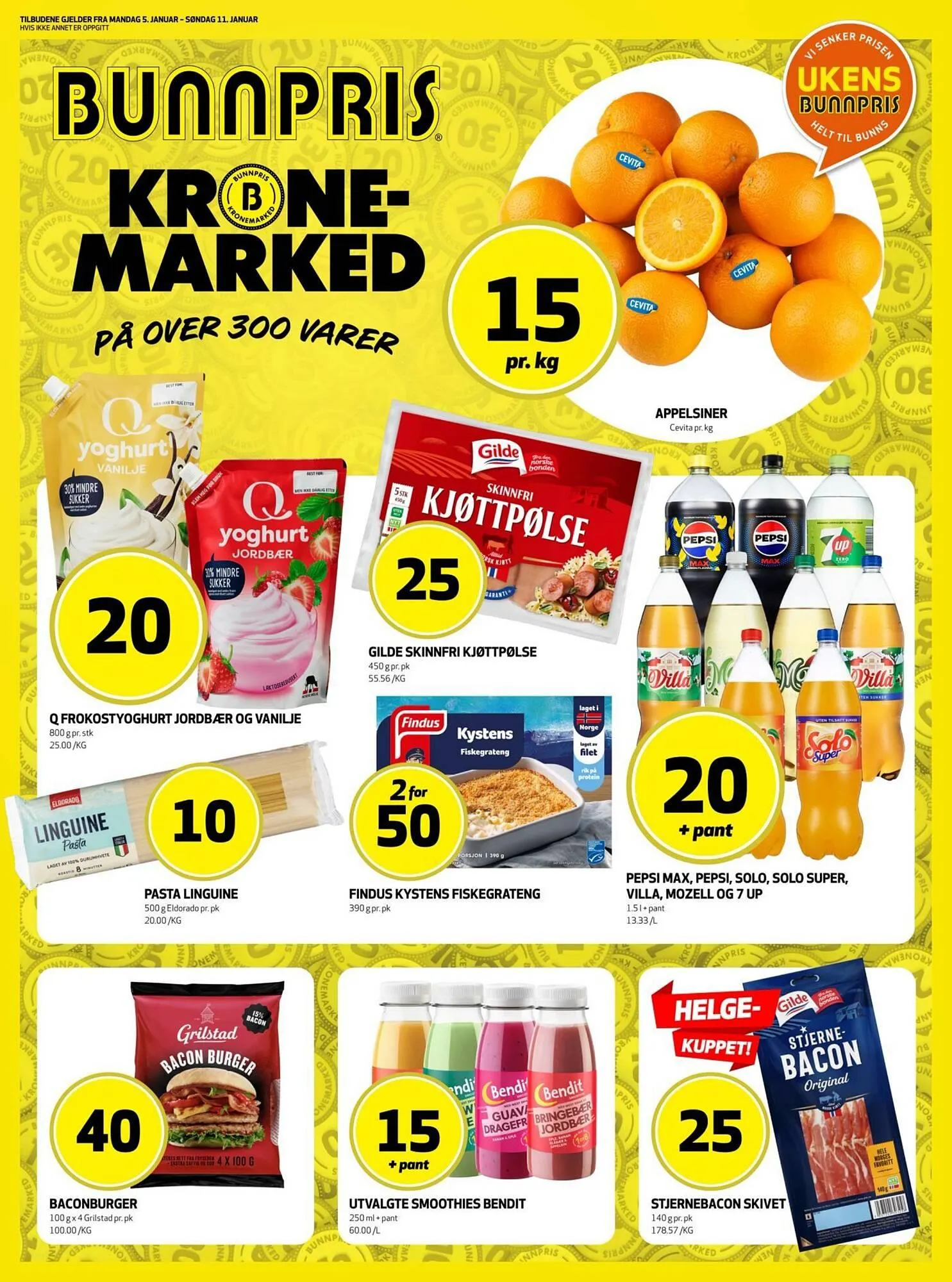 Bunnpris fra 5. januar til 11. januar 2026 - kundeavisside 1