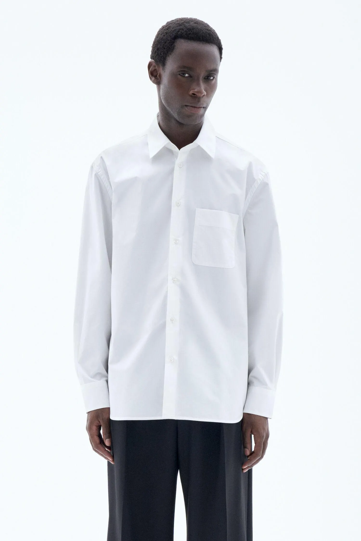Relaxed Poplin Shirt White