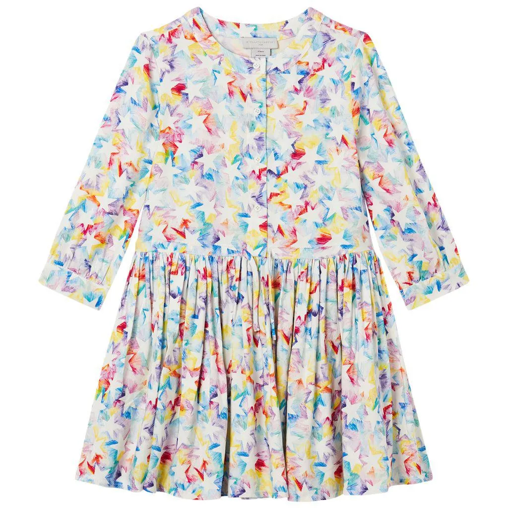 Stjernetrykk Kjole Flerfarget