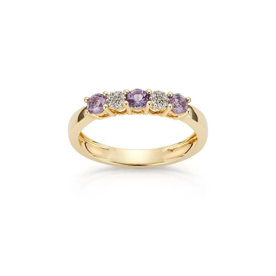 Diamantring 375 Gult Gull 0,04 ct