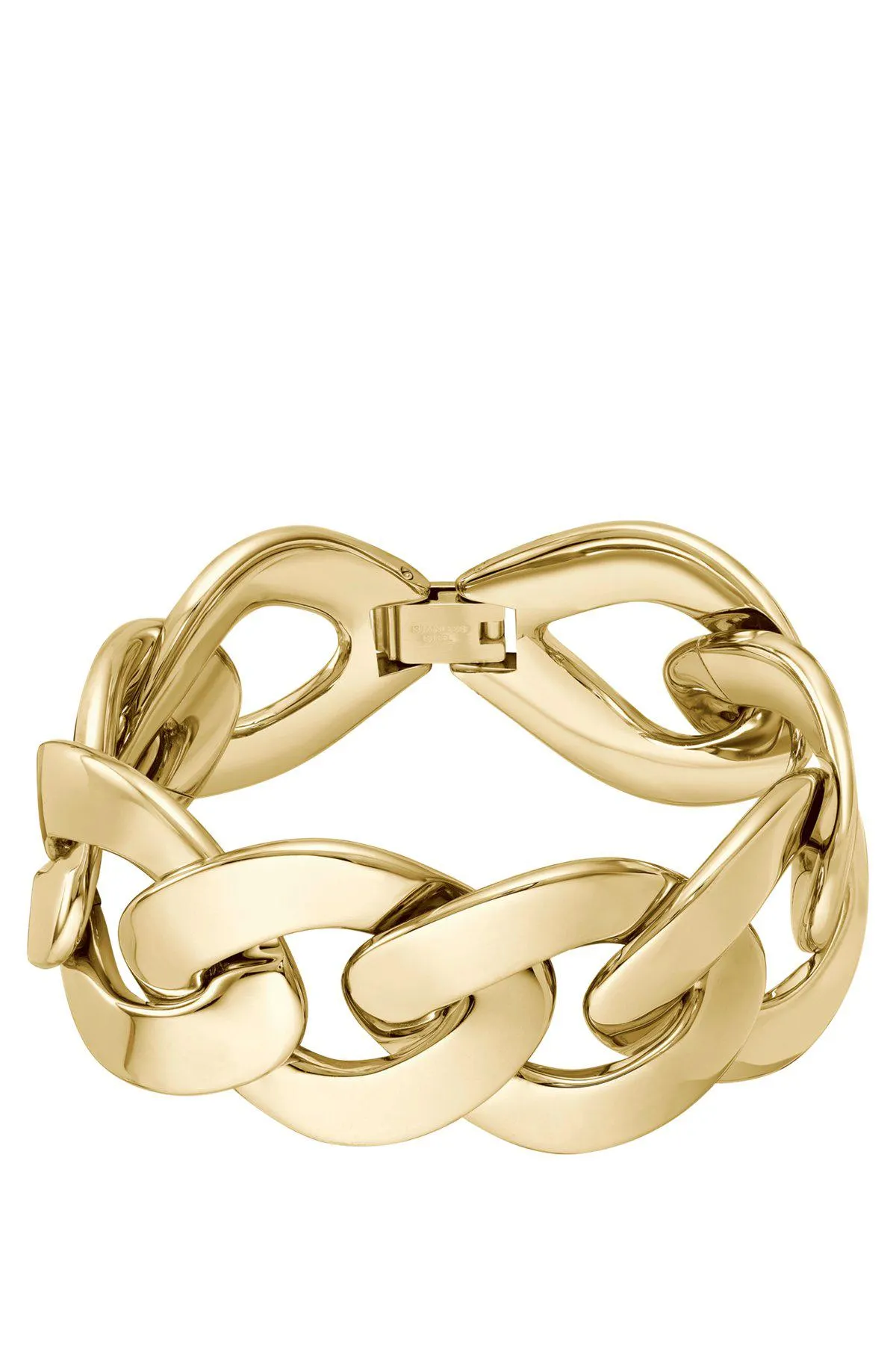 Gold-tone bracelet with curb-chain design