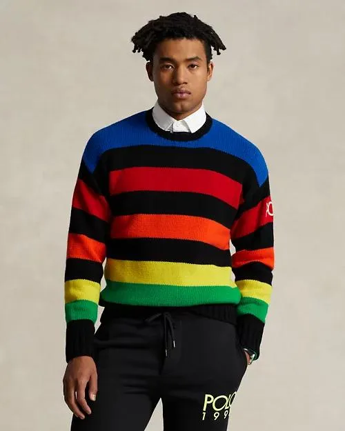 Logo Striped Wool-Blend Jumper