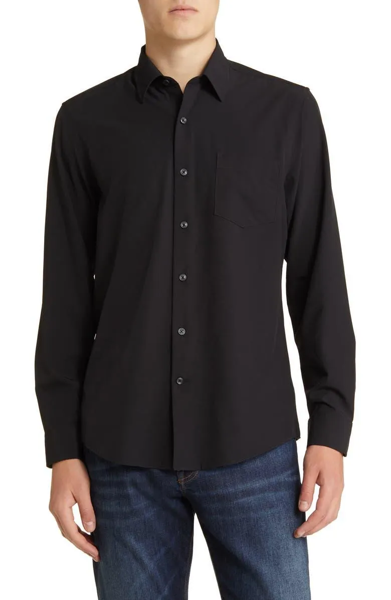 Solid Button-Up Shirt