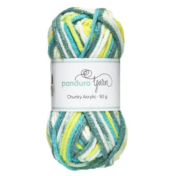 Garn Chunky Acrylic 50 g white to green multi