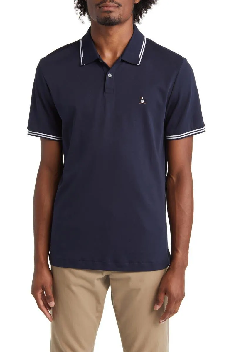 Slim Fit Tipped Logo Embroidered Organic Cotton Interlock Polo