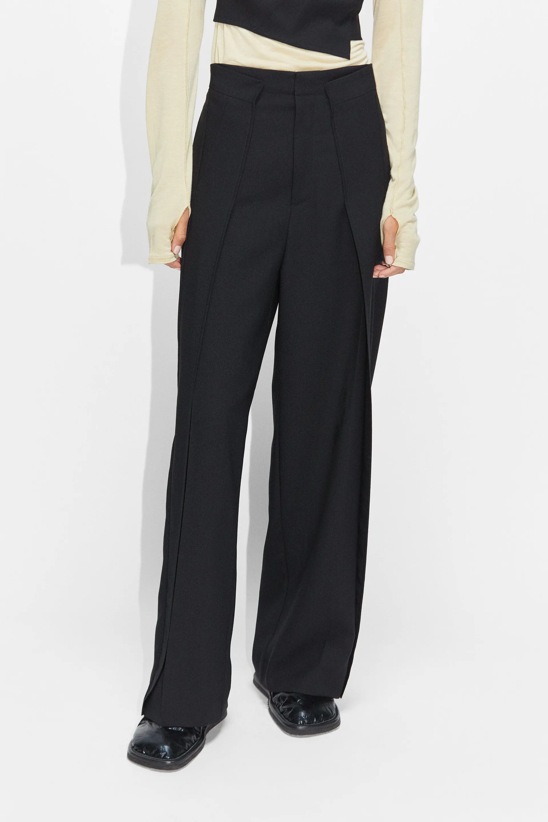 Overlap Wide-leg Trousers