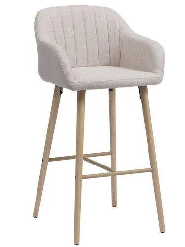 Barstol ADSLEV beige stoff/eikefarget