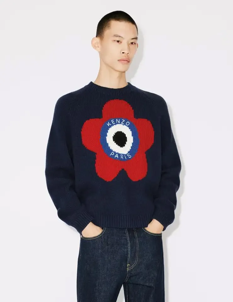 Kenzo Target Jumper in RWS Wool Midnight Blue