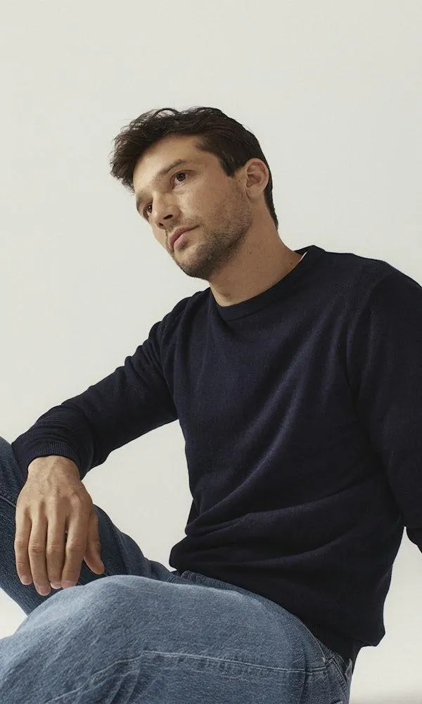 Finstrikket genser i bomullsblanding