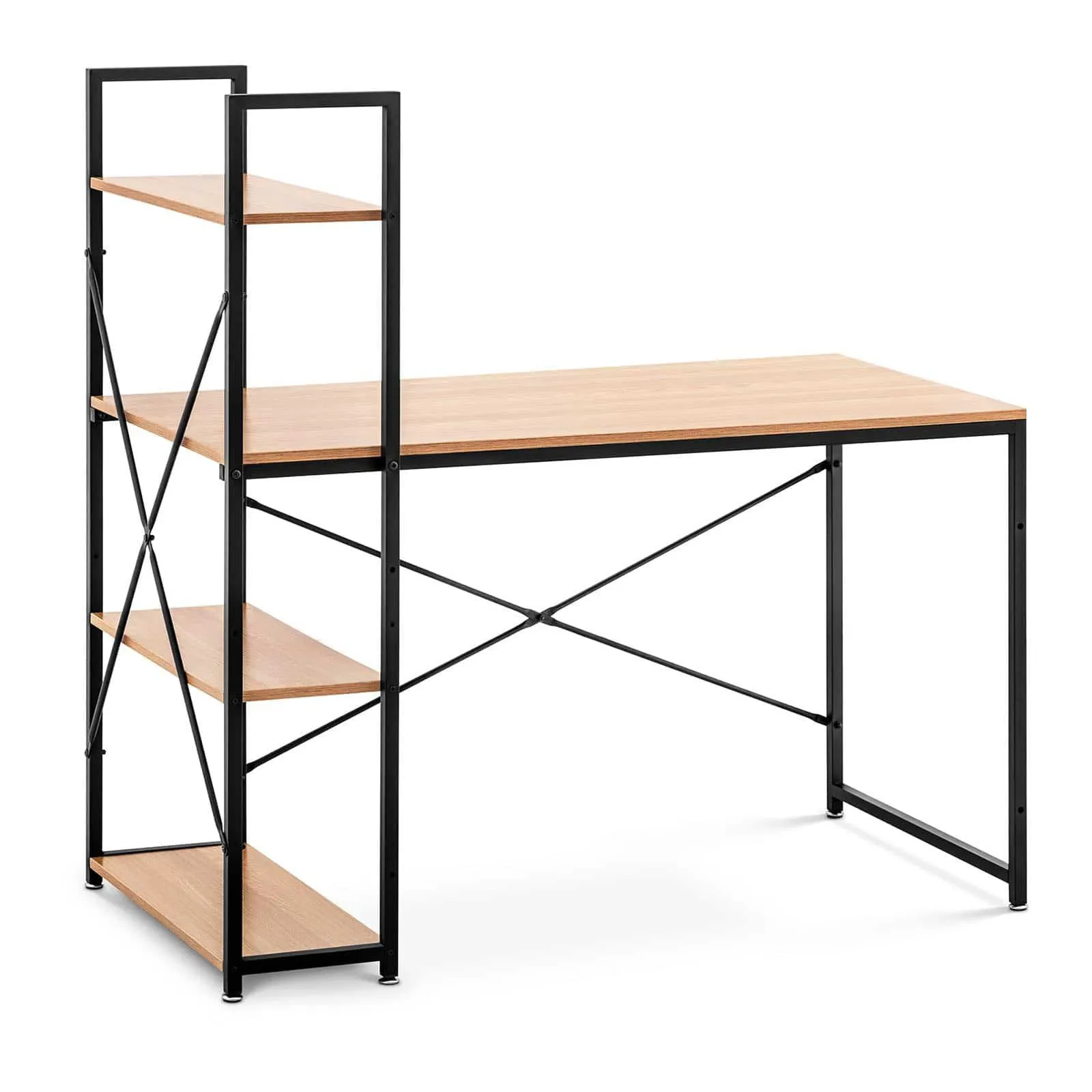 Skrivebord - hyller - 120 x 60 cm - 100 kg + 3 x 20 kg