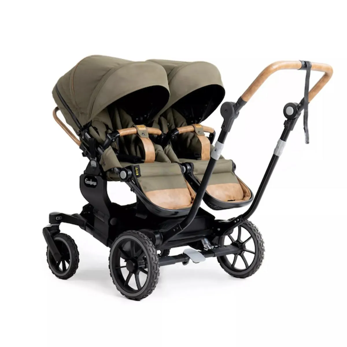 Emmaljunga 2024 | 735 Twin Sportsvogn Ergo Outdoor Olive | Understell + 2x Sittedel