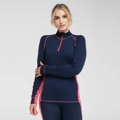Dovre Women Active Genser m/Glidelås i ull, rosa