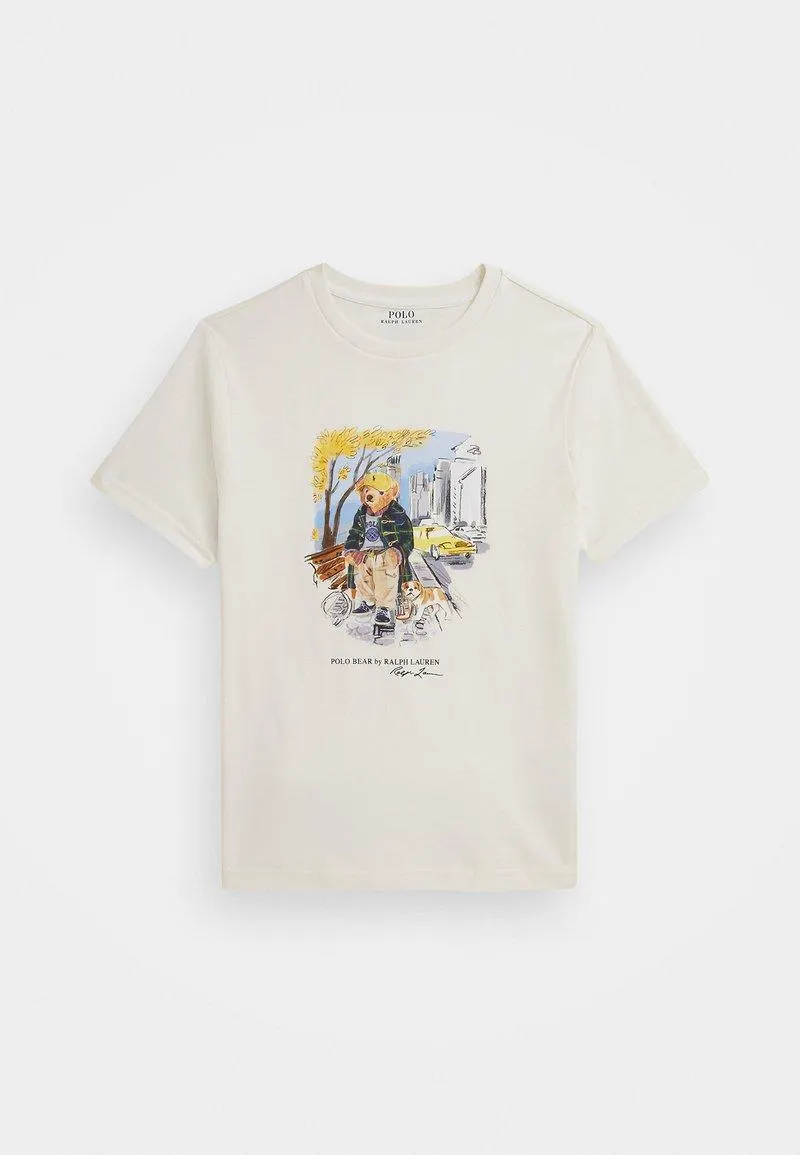 POLO BEAR COTTON JERSEY TEE - T-shirts med print - off-white