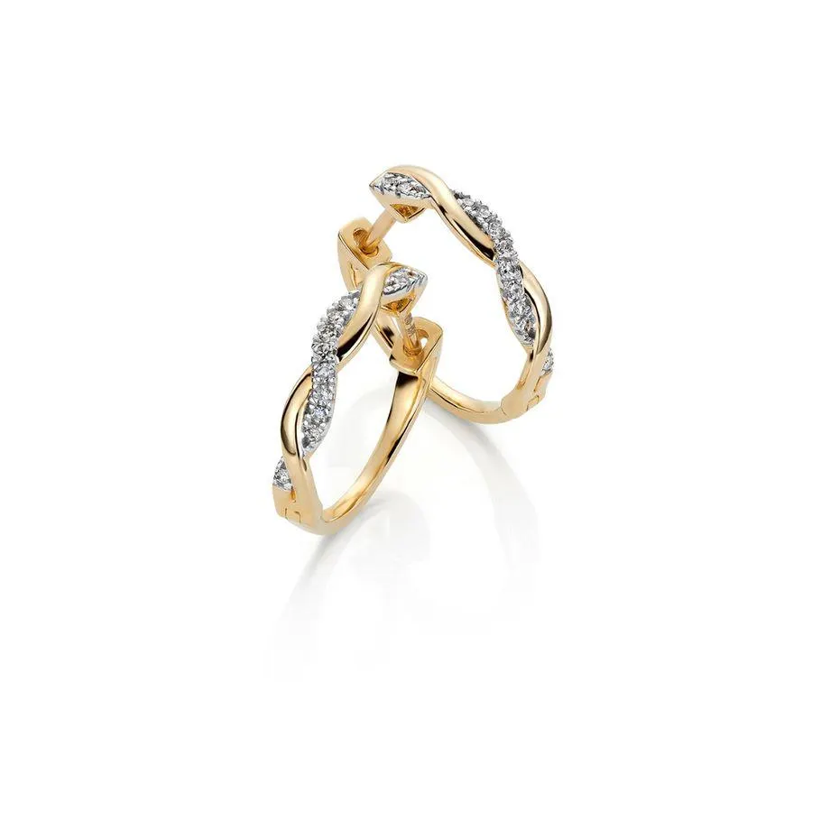 Diamantøreringer 585 Gult Gull 0,10 ct