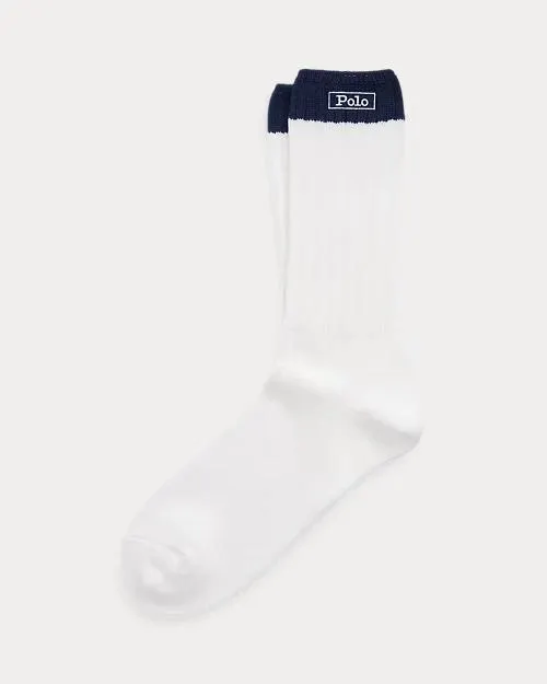Rib-knit Cotton-Blend Crew Socks
