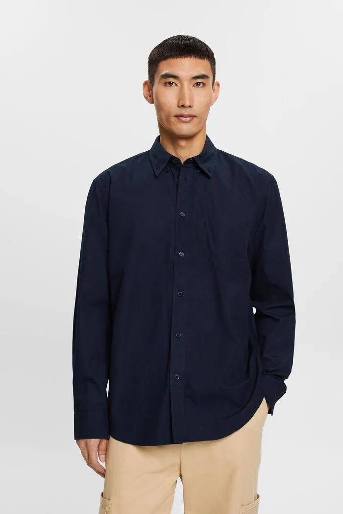 Poplin button-down shirt, 100% cotton