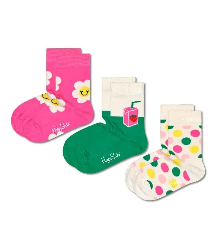 Kids 3-Pack Smiling Daisy Sock