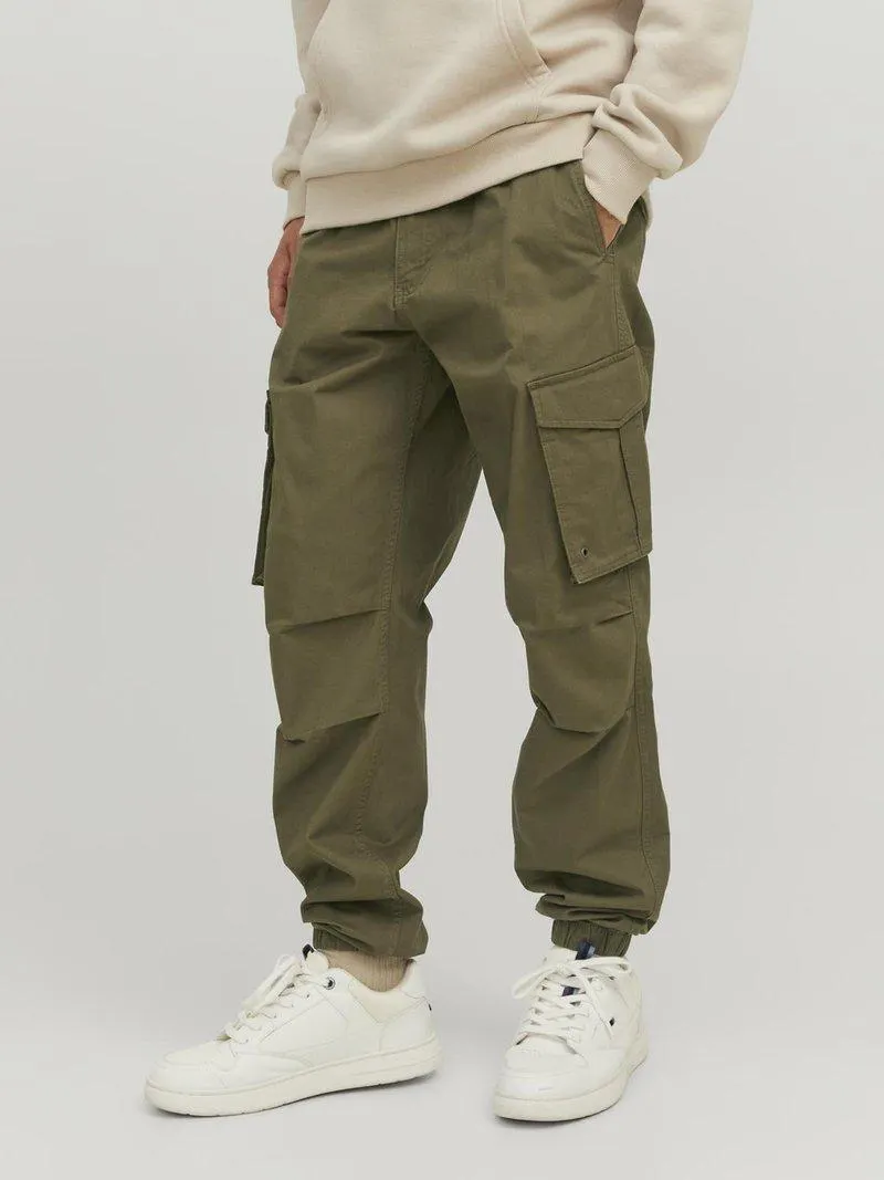 JPSTKANE JJNOAH CUFFED - Pantalones cargo - olive night