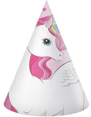 6 stk Partyhatter - Enhjørning Regnbue