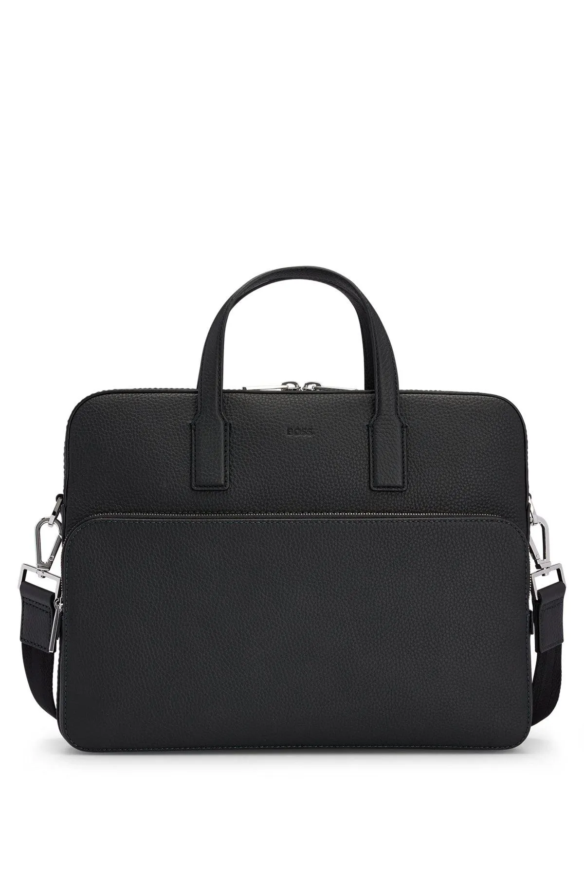 Document case in Italian leather with embossed logo