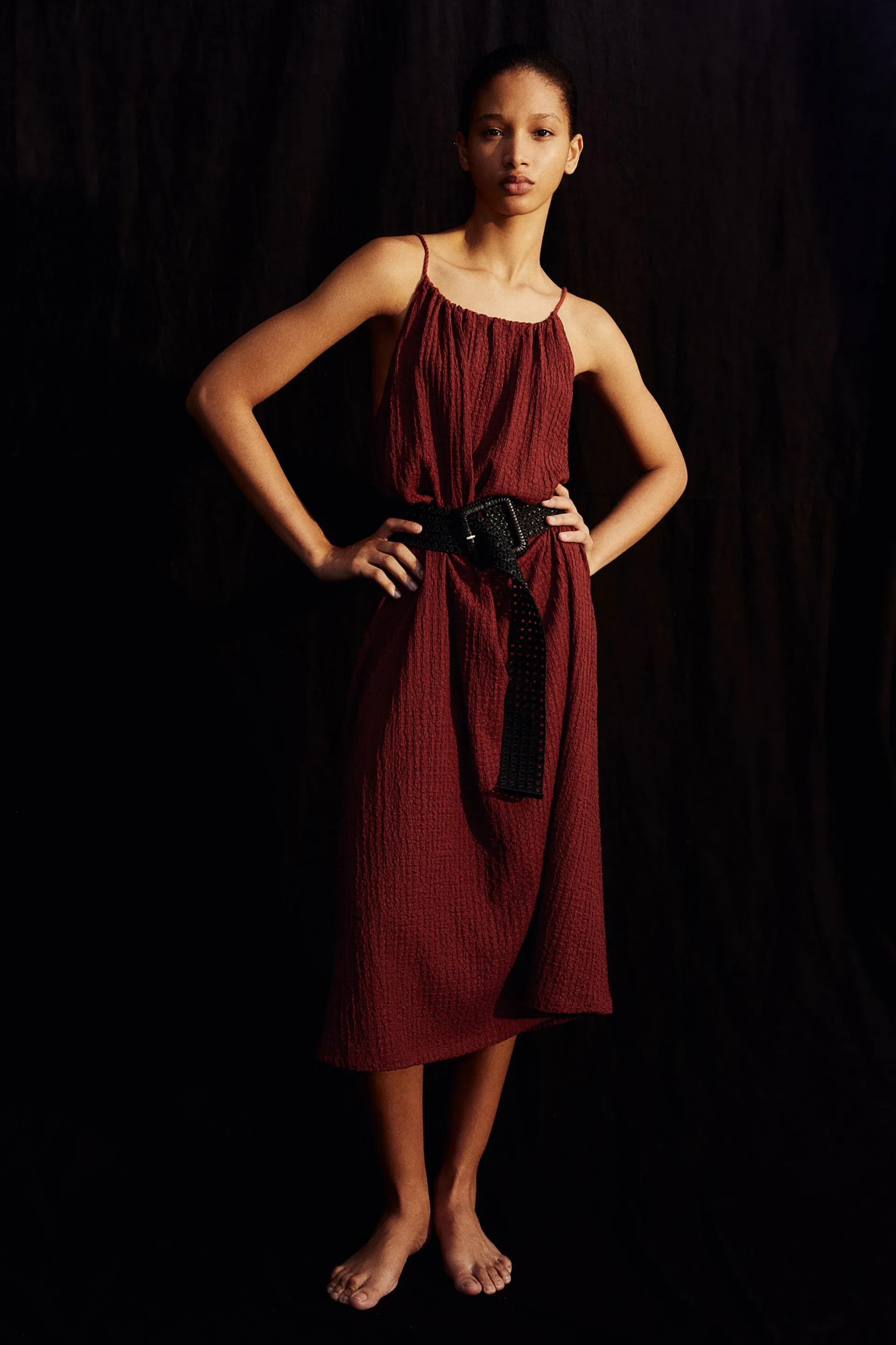 Strukturmønstret stroppekjole