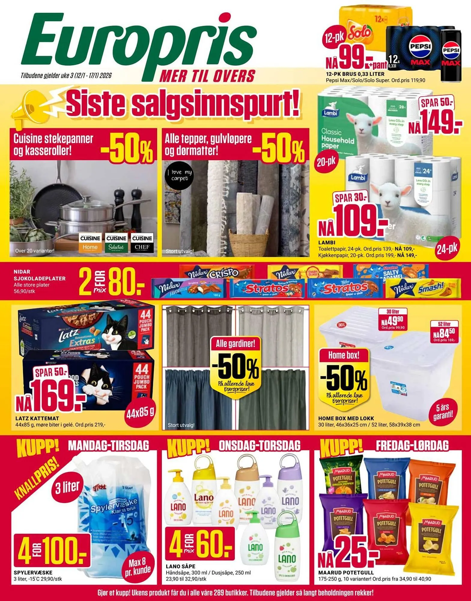 Europris kundeavis fra 12. januar til 18. januar 2026 - kundeavisside 1