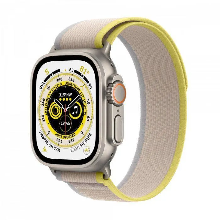 Apple Watch Ultra 49mm Titanium Yellow/Beige Trail Loop - M/L