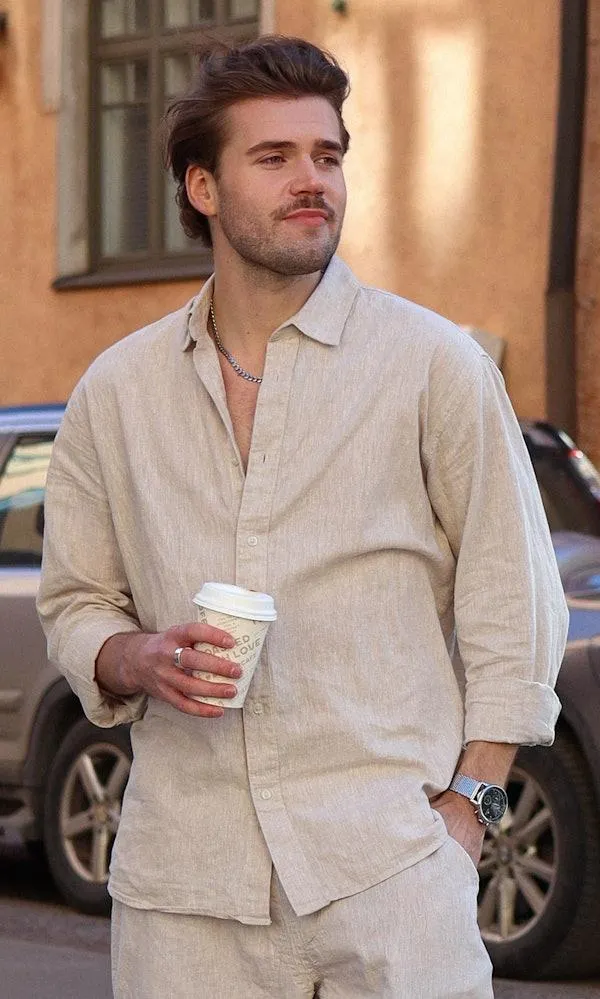 Langermet linskjorte